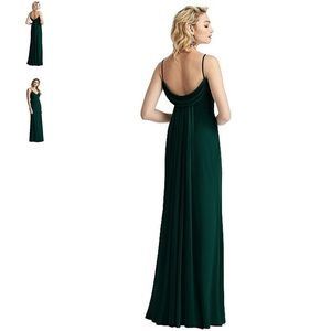 AFTER SIX ·STYLE 6815 ·LUX CHIFFON·SHIRRED SASH COWL-BACK·TRUMPET GOWN·EVERGREEN